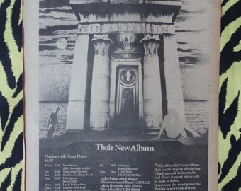 Original 1977 Judas Priest Tour Advert/Poster, Rare Vintage Poster, "Sin After Sin" Rainbow  Rob Halford Rock Poster, Hard rock heavy metal