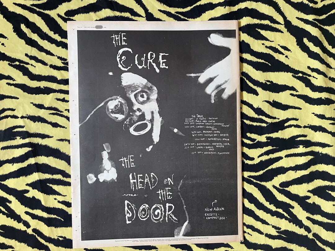 ザ・キュアー THE HEAD TOUR パンフレット   THE CURE Original 1985 THE CURE Tour Advert/poster, Rare Vintage, 