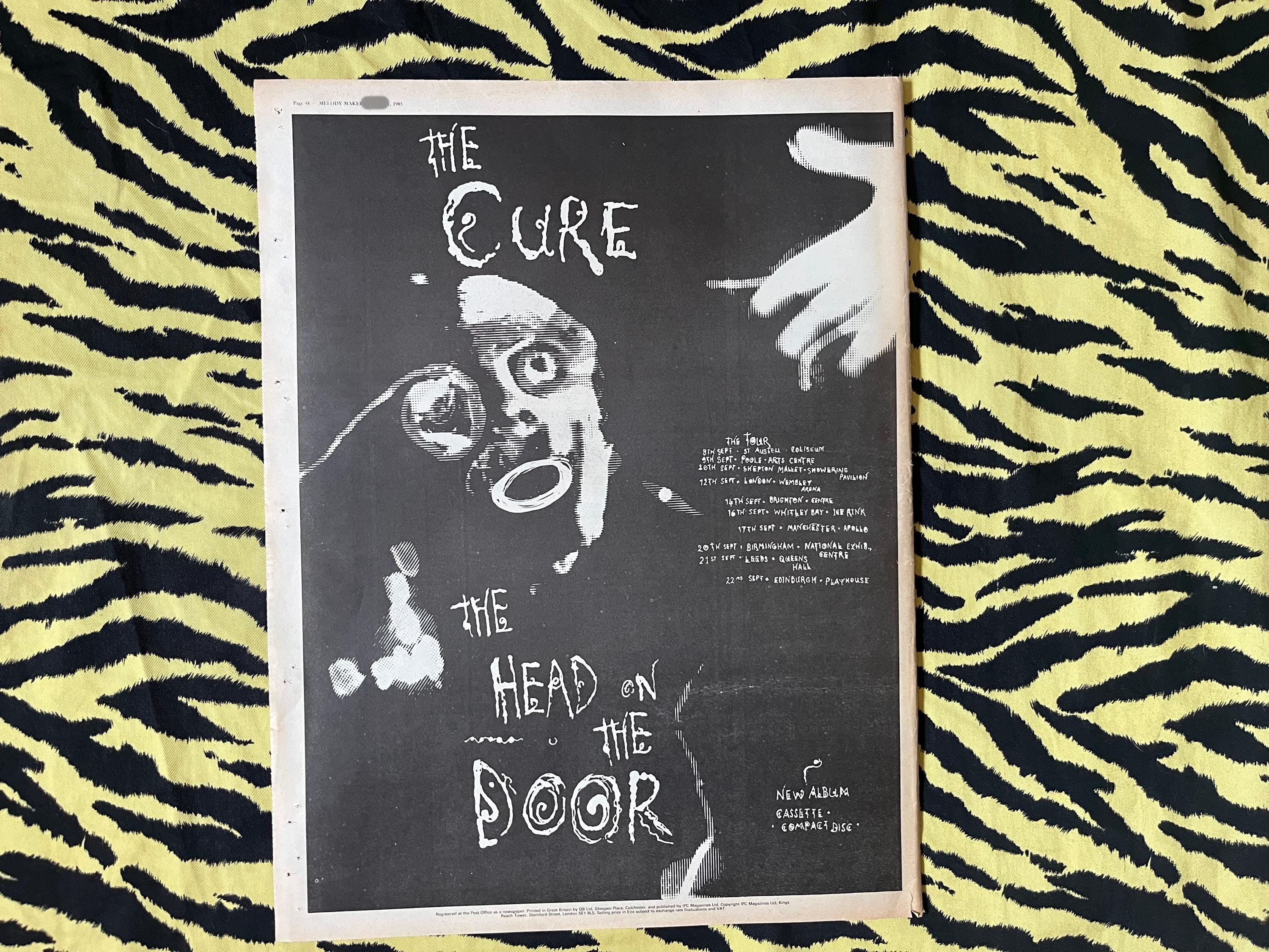 Original 1985 THE CURE Tour Advert/poster, Rare Vintage, 