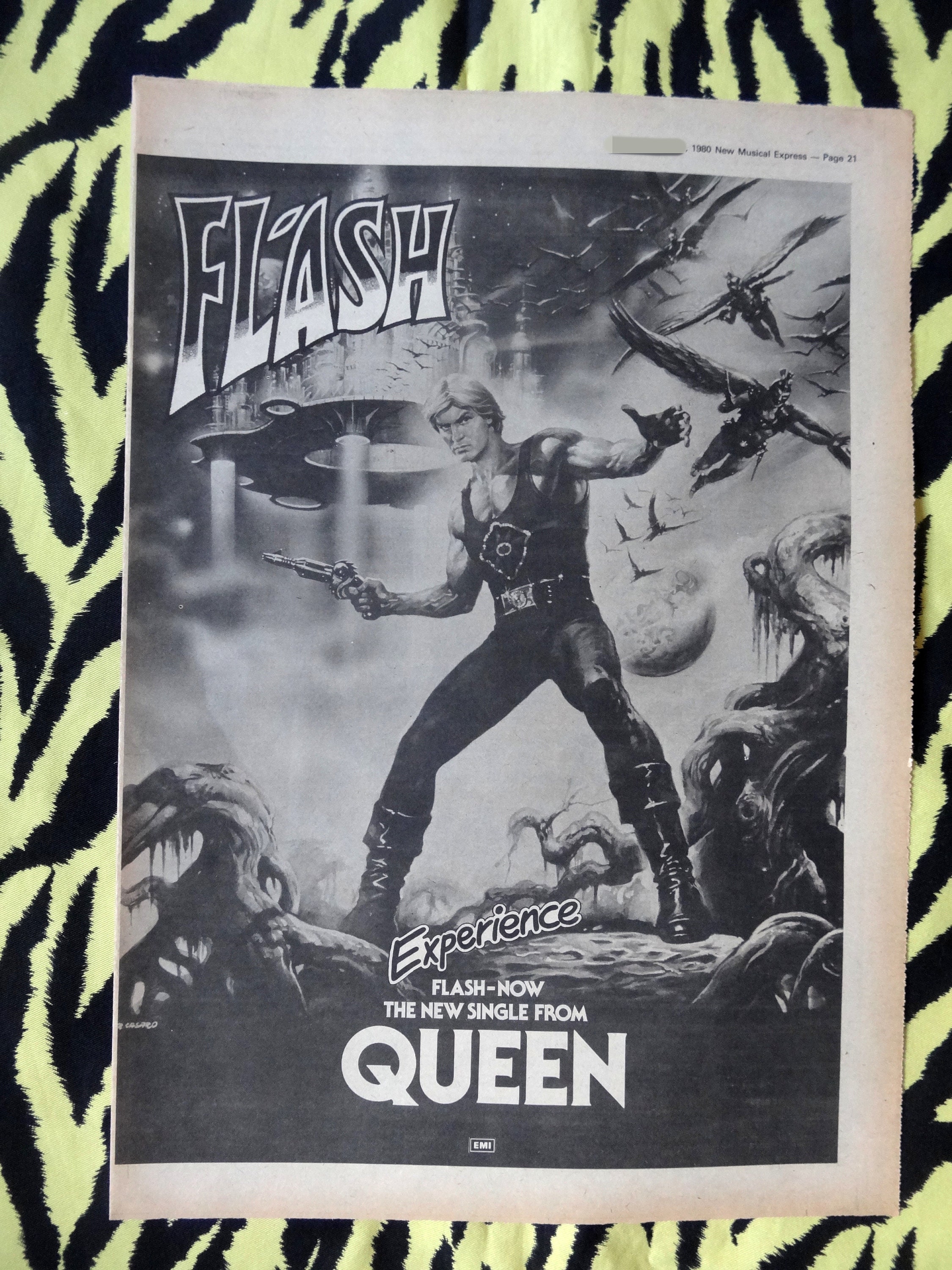 Original 1980 Flash/queen Advert/poster, Rare Vintage Poster 