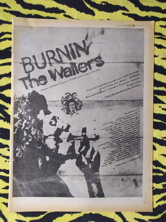 信頼も厚い 1973 Original Bob Rare Advert/poster, Wailers the & Marley 額縁