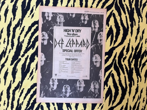 Original 1980 Def Leppard Tour Advert/poster, Rare Vintage Poster