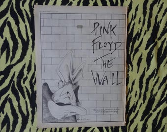 ピンク フロイド/ザ ウォール 1979年 激レア BIGサイズ プロモポスター ピンク・フロイド プロモステッカー * ザ・ウォール * 7インチ x 3-3/4