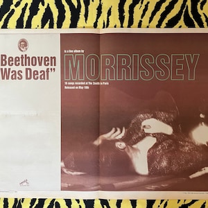 Pubblicità/manifesto originale Morrissey Double del 1993, raro poster vintage "Beethoven era sordo" Indie Rock, carta vintage Johnny Marr pop The Smiths