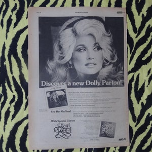 Oryginalna reklama/plakat z trasy koncertowej Dolly Parton z 1977 r., rzadki plakat vintage, muzyka country „New Harvest, First Gathering”, blue grass, gospel rock