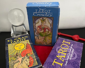 Jeu de tarots Crowley Thoth, jeu de tarots Rider Waite et lot de tarots classique, lecteur de tarot, astrologie, divination, diseur de bonne aventure, Lo Scarabeo