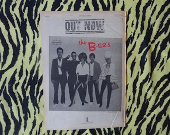 Original 1979 B-52s Advert/Poster, Rare Vintage Poster LP Punk Synth pop New romantic Kate Pierson Cindy Wilson Surf rock New wave
