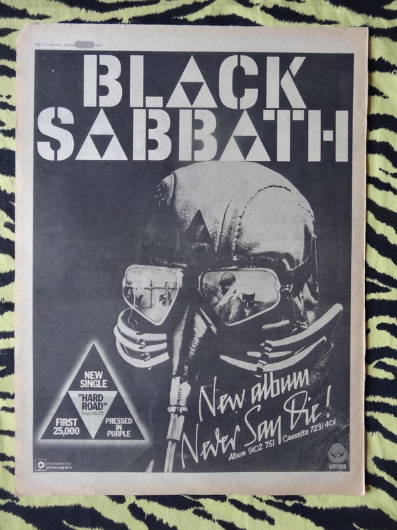Original 1978 Black Sabbath Advert/poster, Rare Vintage Poster