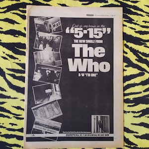 オリジナル 1979 ザ・フー 広告/ポスター、レアなビンテージ ポスター「5-15」シングル キース・ムーン ロジャー・ダルトリー ピート・タウンゼント モッド ライブ クアドロフェニア