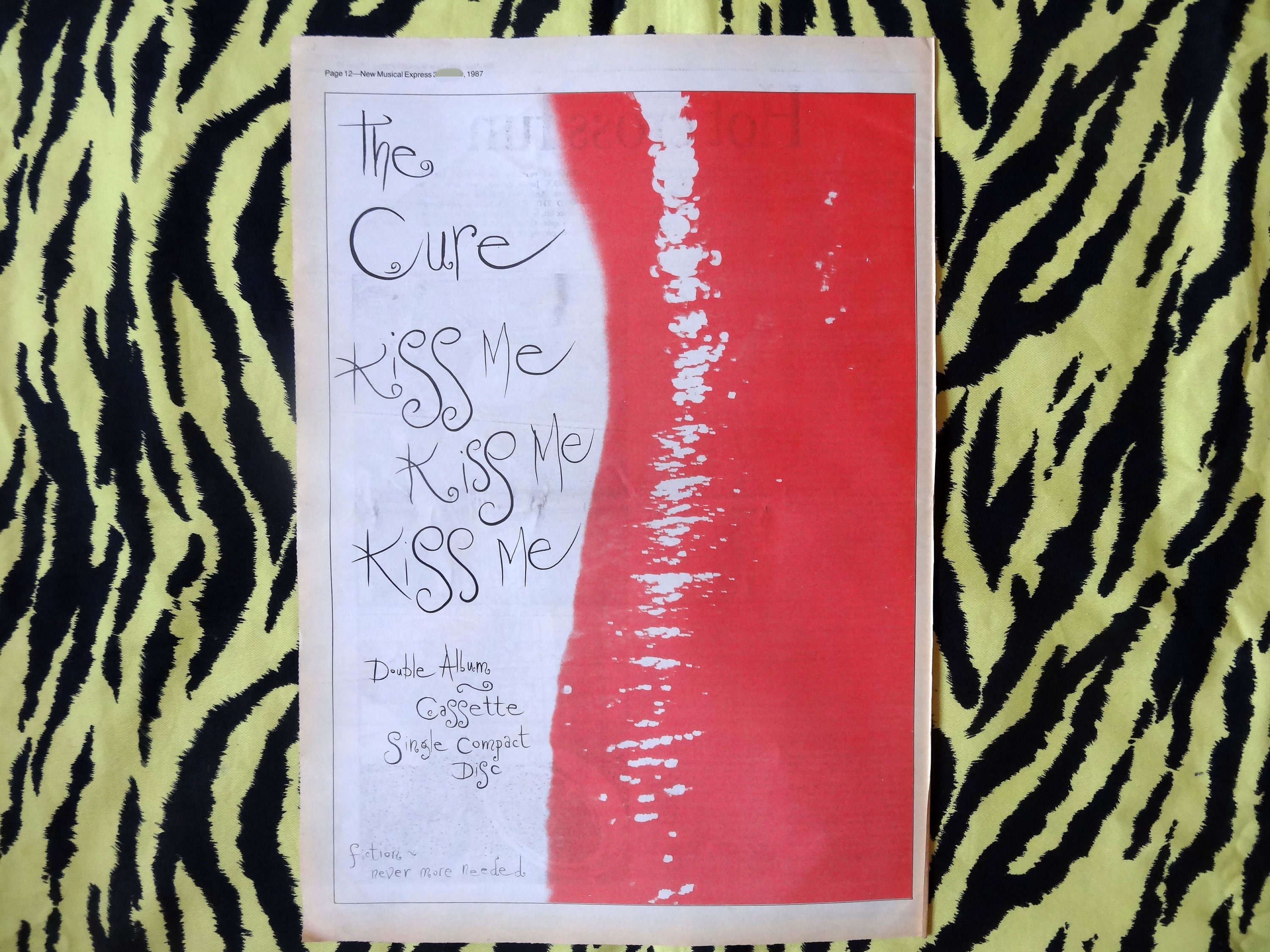 ザキュアー　ポスター　キスミーキスミーキスミー The Cure Kiss Me Kiss Me Poster - Etsy Canada