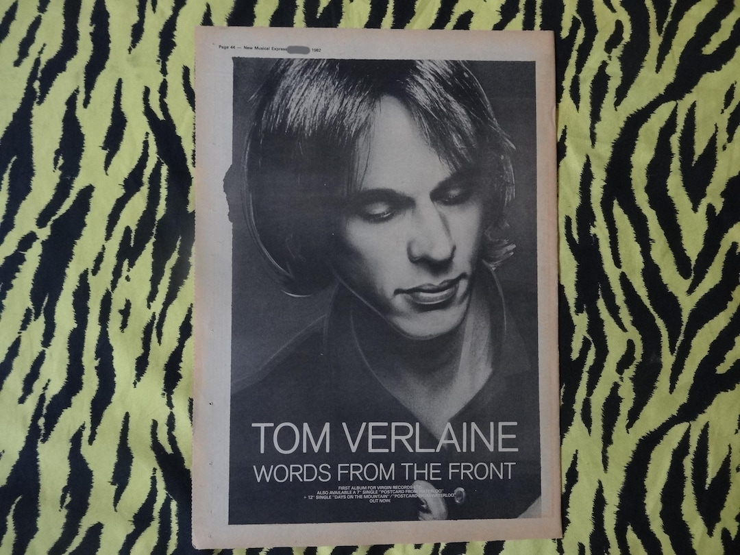 Original 1982 Tom Verlaine Advert/poster, Rare Vintage Poster 