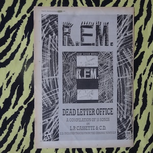 Original 1987 R.E.M. Advert/Poster, Rare Vintage Poster &quot;Dead...&quot; Poster, Punk, New Wave, Peter Buck Michael Stipe Alternative rock Pavement