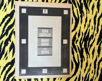 Original 1978 Elvis Costello Advert/Poster, "Radio Radio" Rare Vintage Poster, Rock&Roll, New wave power pop punk rock The Attractions