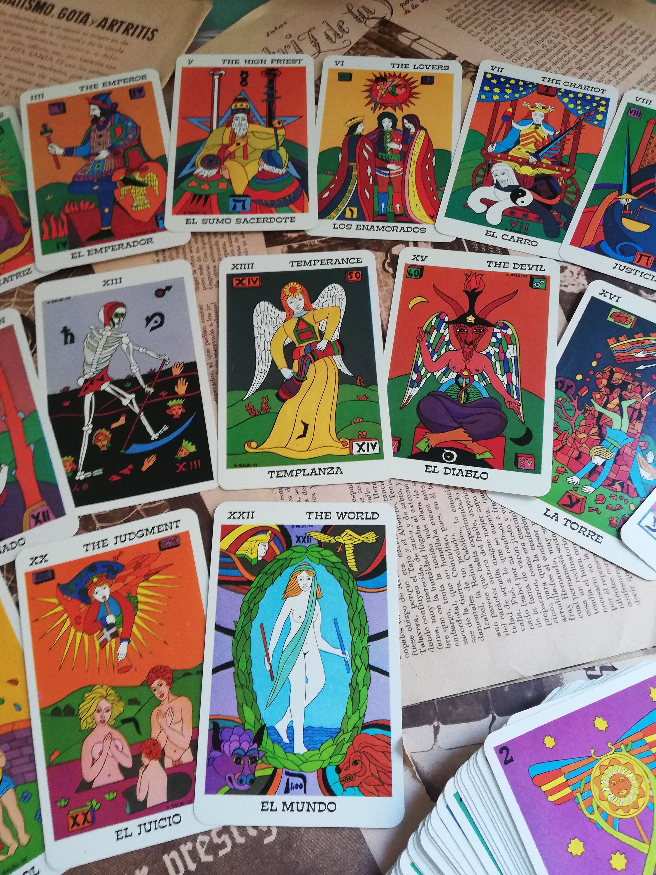 1980 年代のバルビ タロット デッキ、スペイン タロット、占い