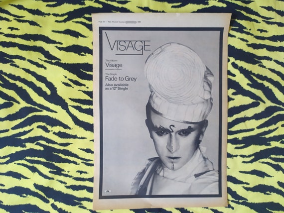 Original 1980 Visage Advert/poster, Rare Vintage Poster