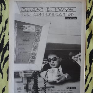 Pubblicità/manifesto originale del tour dei Beastie Boys del 1994, raro poster vintage "Ill Communication" Rock Poster, stampa su carta vintage MCA Mike D Ad-Rock