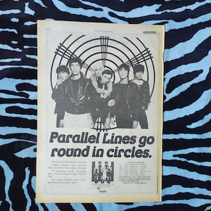 Original 1978 Blondie Advert/Poster , Rare Vintage Poster &quot;Parallel Lines&quot; Punk Synth pop New wave Debbie Harry Chris Stein Ramones CBGB