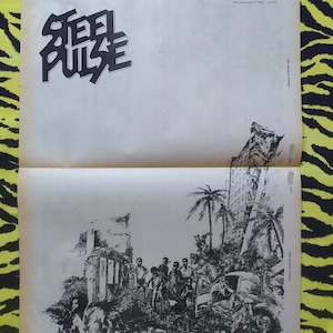 Originale 1978 Steel Pulse Double Pubblicità/Poster Raro Vintage Poster "Handsworth Revolution" Poster Reggae giamaicano David Hinds ska Bob Marley