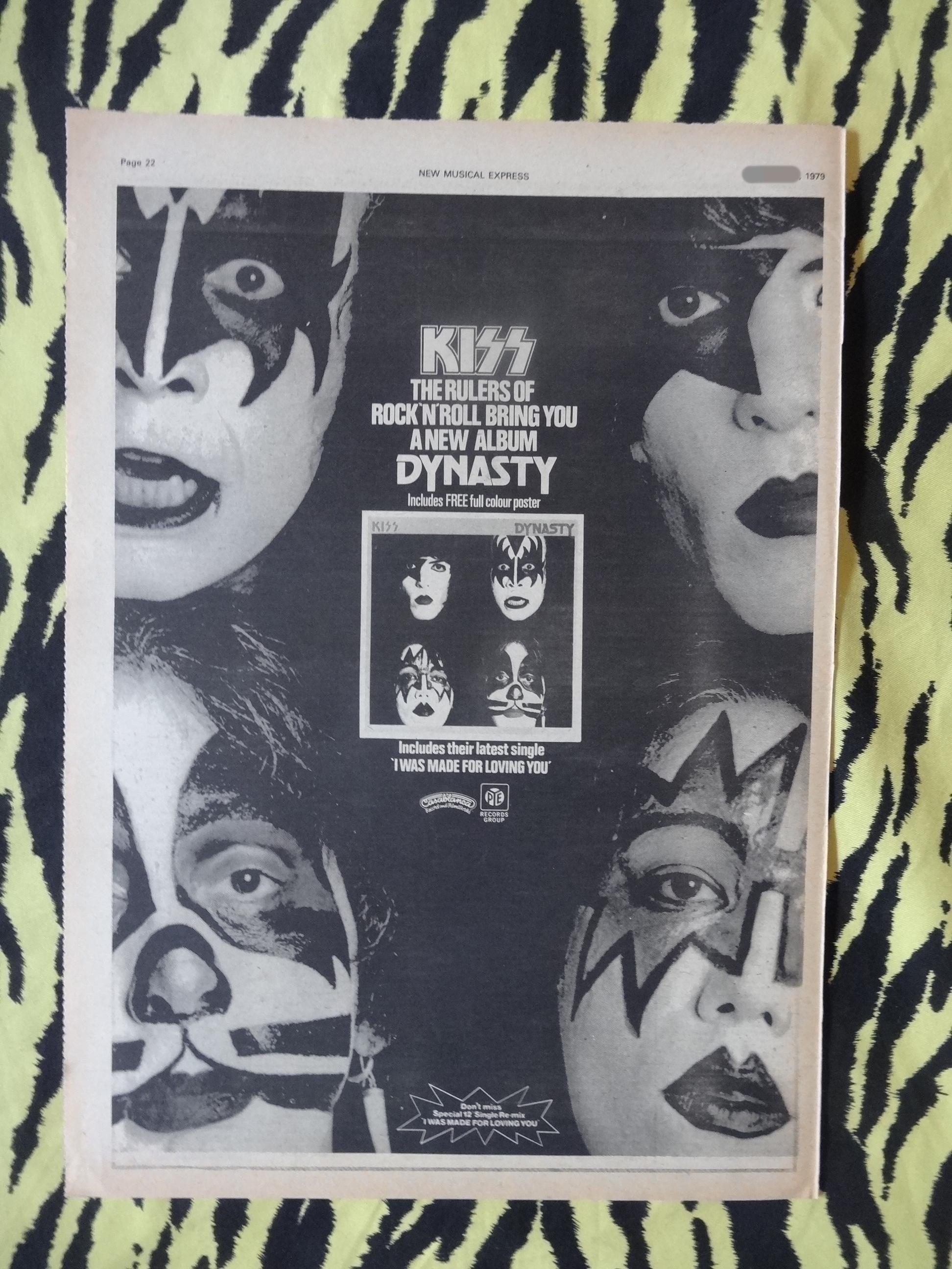 Original 1979 Kiss Advert/poster, Rare Vintage Poster 