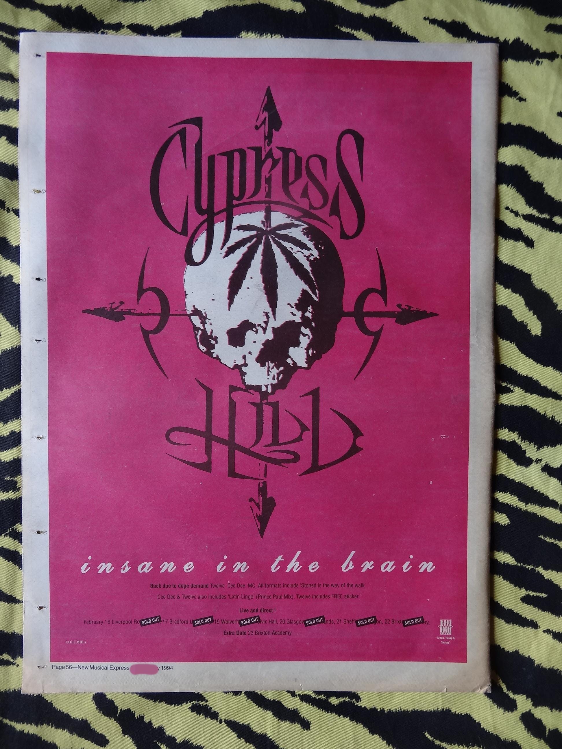 Original 1994 Cypress Hill Tour Advert/poster, Rare Vintage Poster