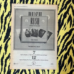 Original 1980 Rush Werbeplakat, seltenes Vintage Plakat, "Spirit of Radio" Rock Plakat, Rock & Roll, Vintage Papier, Geddy Lee Alex Lifeson