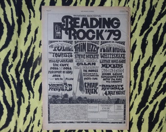 Original 1979 Reading Rock 79 Advert/Poster, Rare Vintage Poster, Vintage Paper Print, Police, Thin Lizzy, Ramones, Motorhead, Cheap Trick