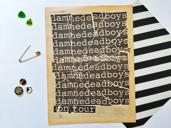 Original 1977 Damned and Dead Boys Advert/poster, Rare Vintage