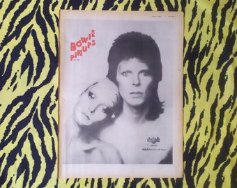 Original 1973 David Bowie Advert/Poster, Rare Vintage Poster, David Bowie &quot;Pin Ups&quot; Rock Poster, Punk, New Wave, Vintage Paper Print