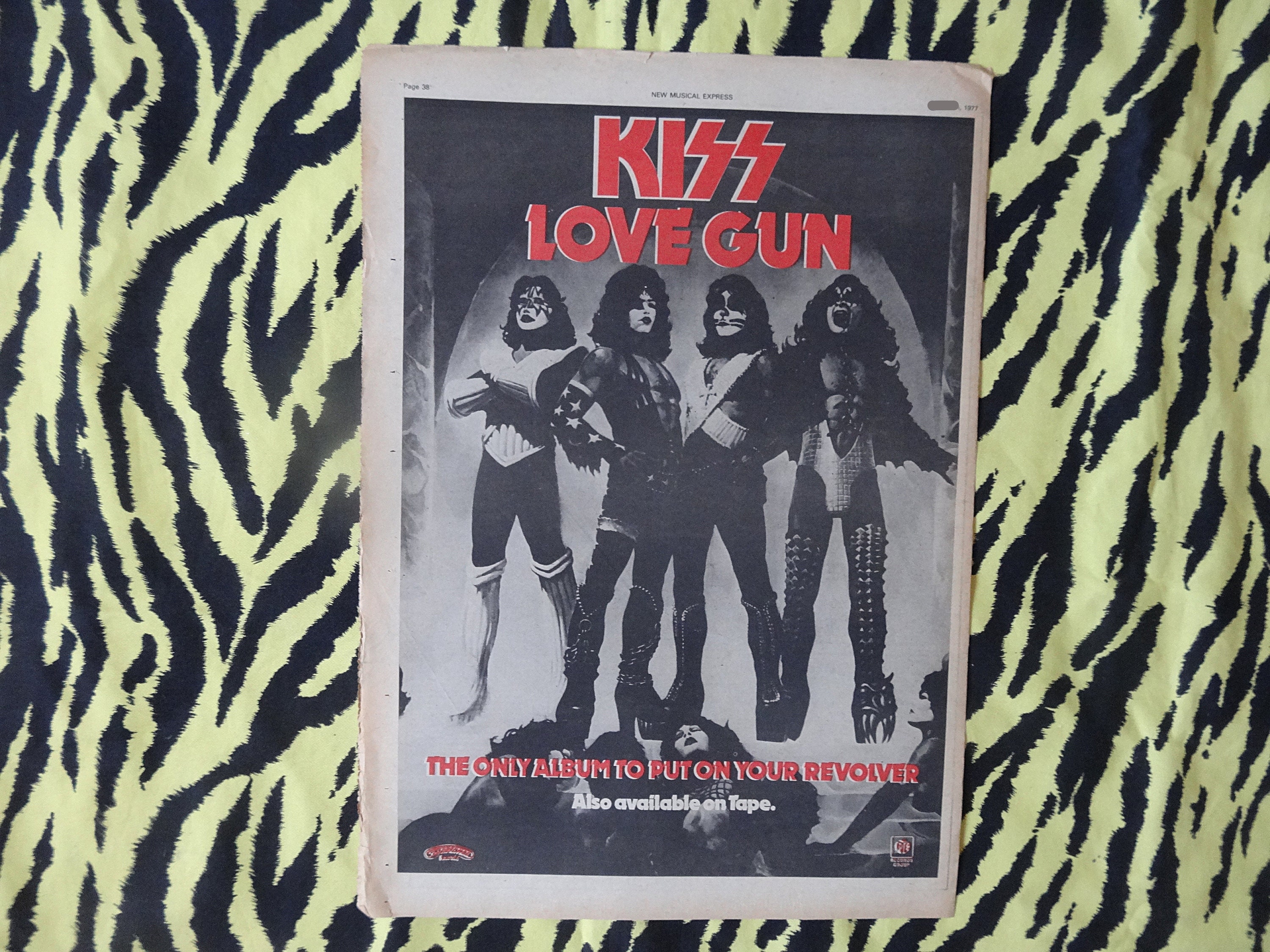 Original 1977 Kiss Advert/poster, Rare Vintage Poster, 