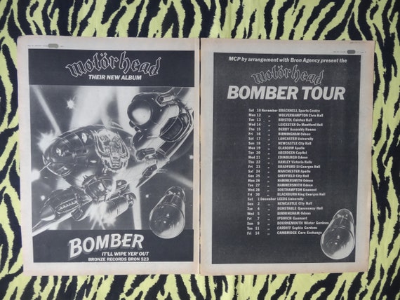 Original 1979 Motorhead Tour Double Advert/poster, Rare Vintage