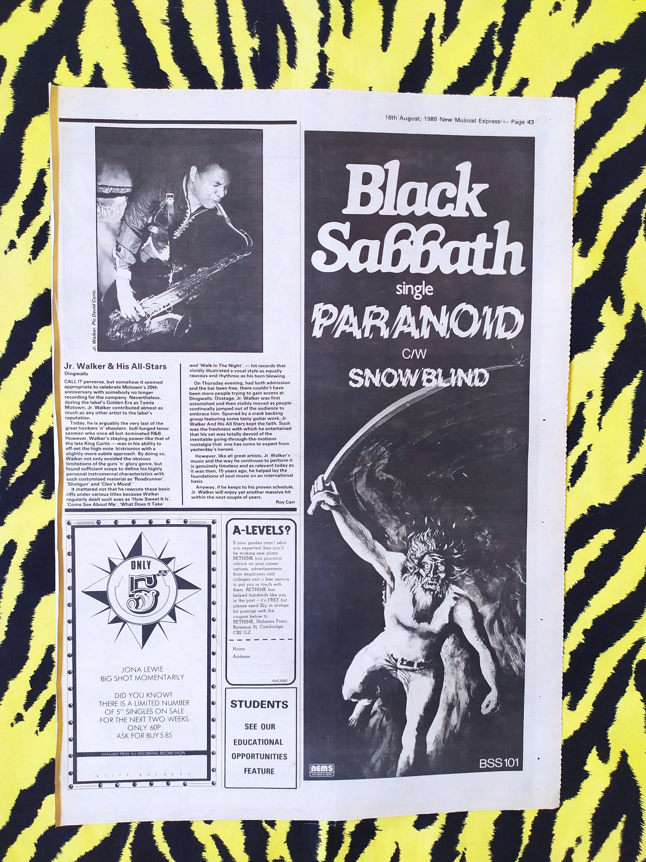 Original 1980 Black Sabbath Advert/poster, Rare Vintage