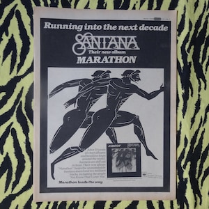 Original 1979 Santana Advert/Poster, Rare Vintage Poster, Santana &quot;Marathon&quot; Rock Poster, Latin rock blues rock psychedelic rock