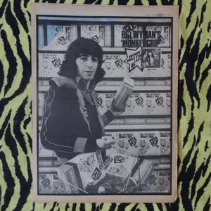 Original 1974 Bill Wyman Advert Poster, Rare Vintage Poster, &quot;Monkey Grip&quot; Rock Poster, Rock & Roll, Vintage Paper, Rolling Stones