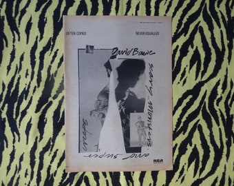 Original 1980 David Bowie Werbung/Poster, seltenes Vintage Plakat, David Bowie ""Scary Monsters"" Rock Plakat, Punk, New Wave, Vintage Papierdruck."