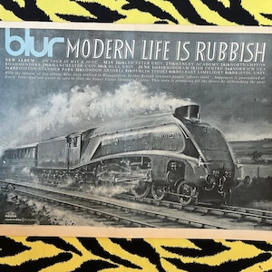 Original 1993 Blur Advert/Poster, Rare Vintage Poster &quot;Modern Life Is Rubbish&quot; Poster Damon Albarn, Graham Coxon shoegaze Britpop Gorillaz