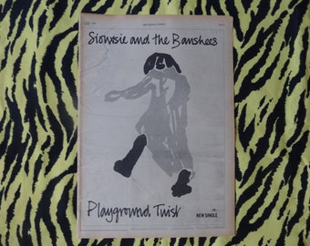 Original 1979 Siouxsie And The Banshees Advert/Poster, Rare Vintage Poster, "Playground Twist" Poster, Vintage Paper Post Punk Gothic Cure