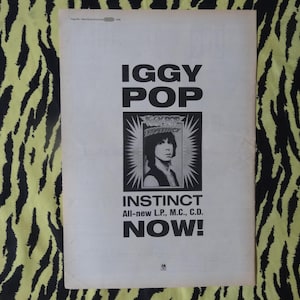 Iggy Pop ポスター UK イギーポップ Iggy Pop イギー・ポップ/London,UK 1993