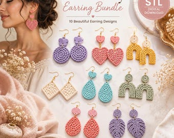 7 Woven Earrings STL Bundle (Digital Download) | 3D Printable Jewelry Files
