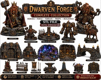 Dwarven Forge STL-Bundle | Miniaturen, Gelände, Gebäude, Requisiten (Digitaler Download)