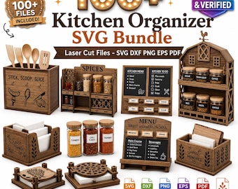 100+ Kitchen Organization SVG Bundle | Storage & Home Laser Cut Files | Digital Download