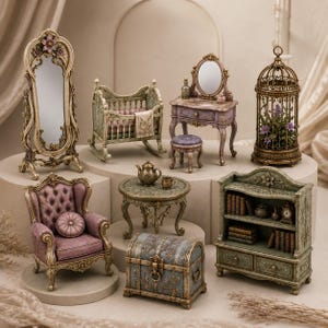 Réplique de canapé miniature de décoration de maison de poupée