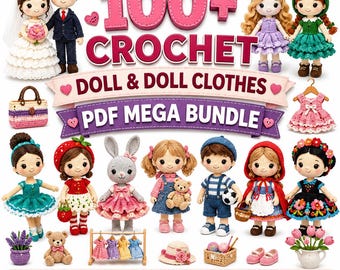 100+ Crochet Doll & Outfit Patterns Bundle | Amigurumi PDF Collection | Digital Download