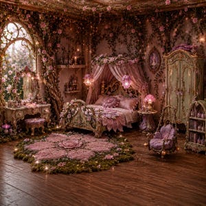 Fairy Blossom Bedroom Furniture Bundle | Fantasy Miniature STL (Digital Download)