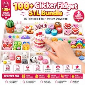 100+Clicker Fidget STL Bündel | 3D druckbare sensorische Spielzeugmodelle | Digitaler Download