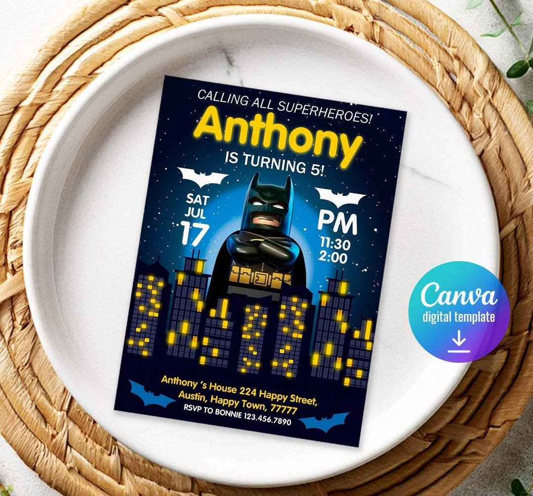 Printable Editable Party Invite Template, Building Blocks Invitation ...