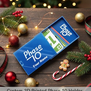 Personalisierte 3D gedruckte Phase 10 Kartenhülle, anpassbarer Name, Geschenk