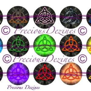 Trinity Knot (set2) collage sheet for making epoxy cabs, DIY jewelry, pendants, magnets, pinback buttons, etc,bottle cap images, 4x6
