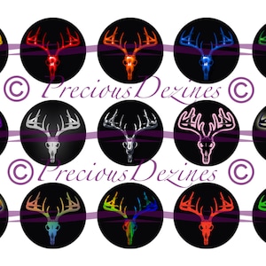 Deer collage sheet for making epoxy cabs, DIY jewelry, pendants, magnets, pinback buttons, etc, 4x6 download,  bottle cap images