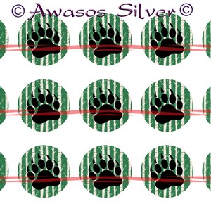 Bear Prints #11 collage sheet for making epoxy cabs, DIY jewelry, pendants, magnets, pinback buttons, etc, 4x6 download,  bottle cap images