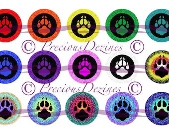 Wolf Prints collage vel voor het maken van epoxy cabines, DIY sieraden, hangers, magneten, pinback knoppen, etc, 4x6 download, fles dop afbeeldingen